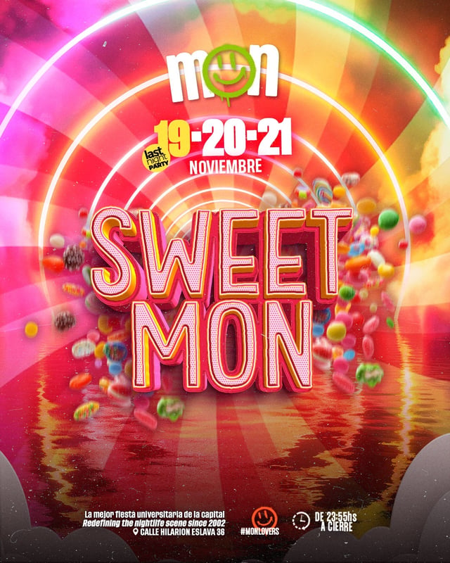 Cartel de Sábado Mon - Sweet Mon en Sala Mon