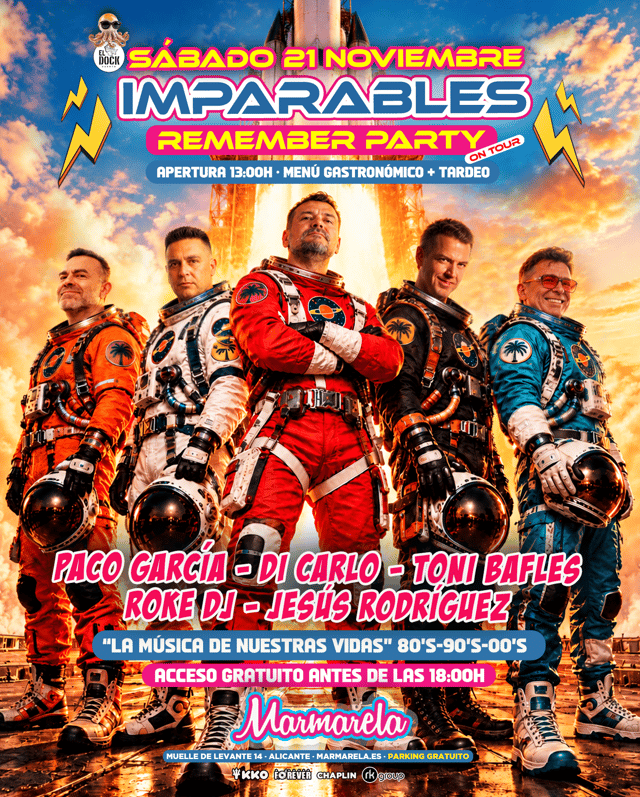 Cartel de Imparables Remember Party - On Tour en Marmarela