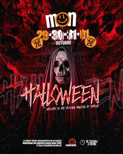 Cartel de Domingo Mon - Copas a 2€ - Halloween