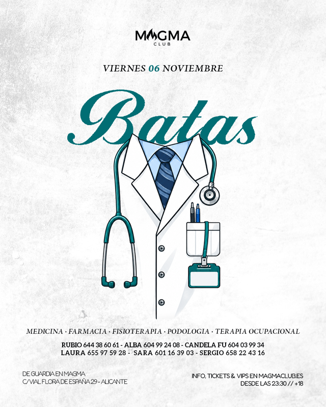 Cartel de La Fiesta de las Batas🥼 en Magma Club