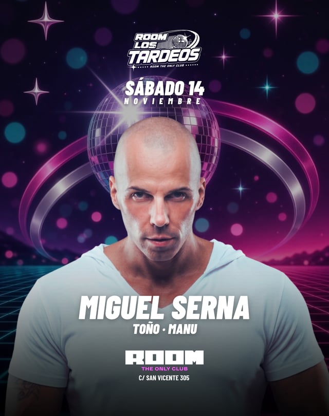 Cartel de Miguel Serna +Toño +Manu en ROOM