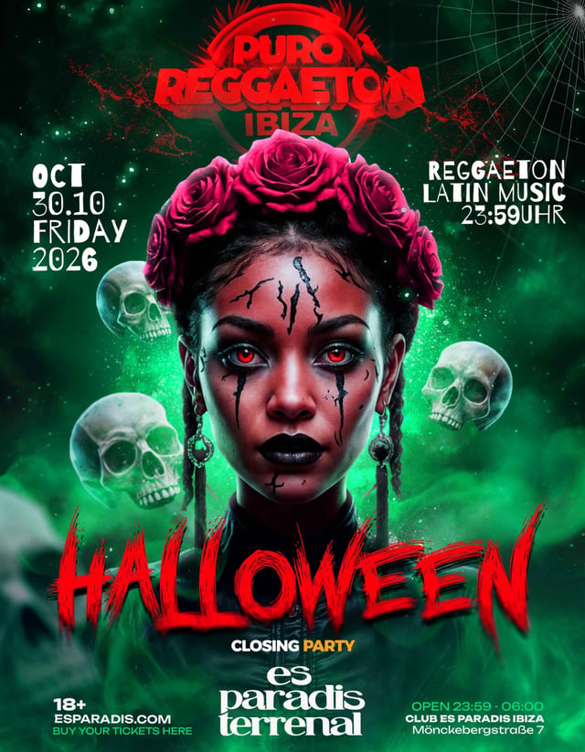 Cartel de Puro Reggaeton Ibiza 2026 - CLOSING PARTY en Es Paradis