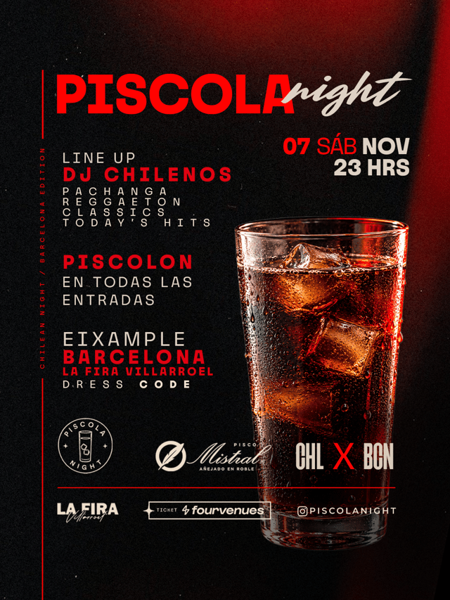 Cartel de PISCOLANIGHT en La Fira Villarroel