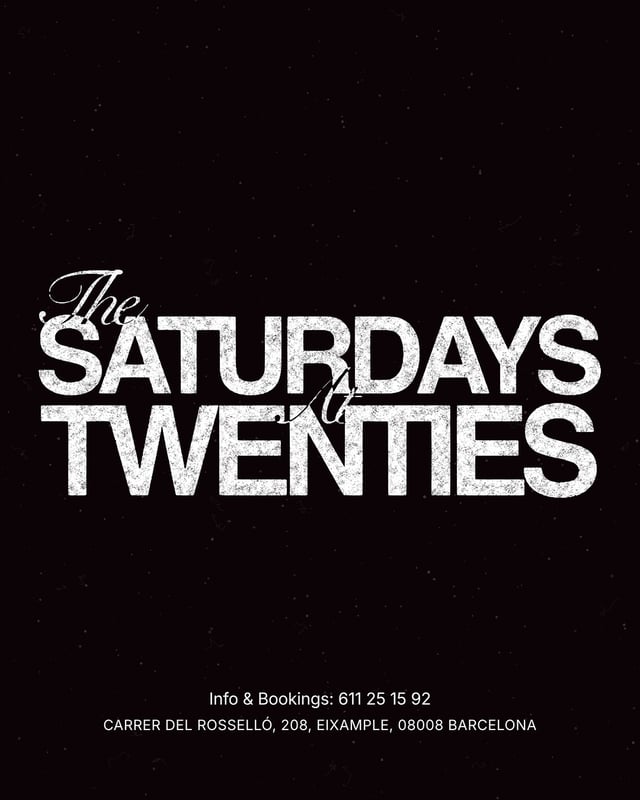 Cartel de Twenties Saturdays en Twenties Barcelona