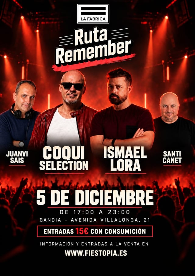 Cartel de Ruta Remember · 5 de Diciembre · la Fábrica Gandia en La Fábrica Gandia