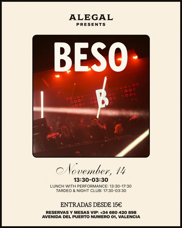 Cartel de BESO on Tour | TARDE Y NOCHE en Alegal