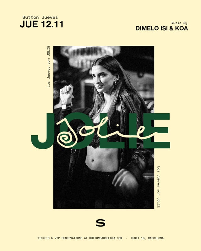 Cartel de Jolie Thursdays en Sutton Barcelona