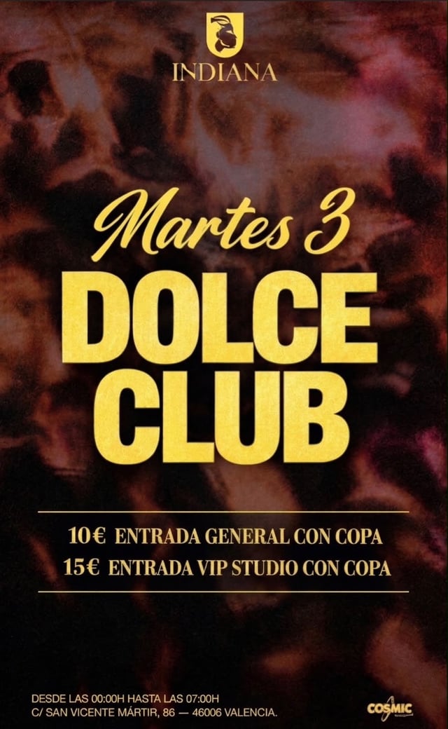 Cartel de Dolce Club en Indiana
