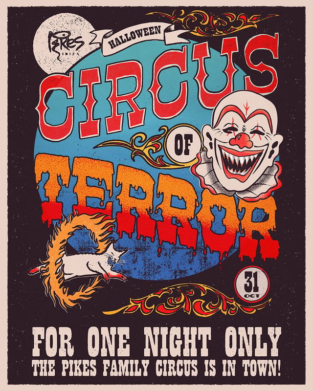 Cartel de Halloween at Pikes en Pikes Ibiza