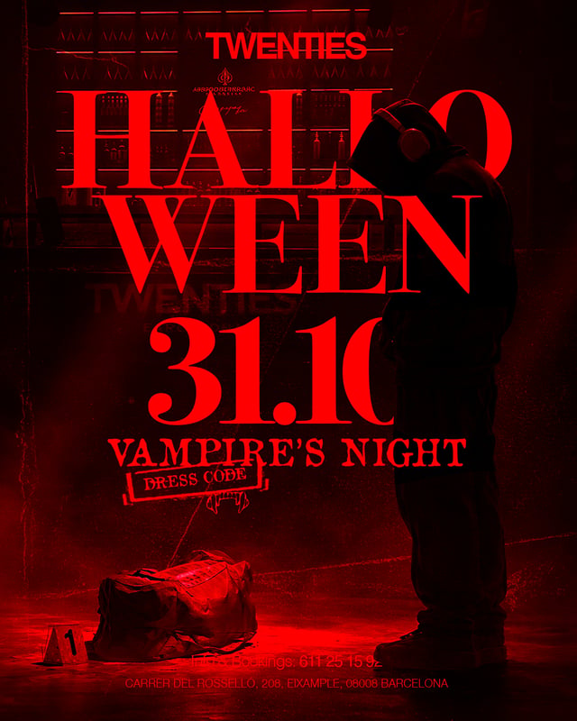 Cartel de Halloween at Twenties en Twenties Barcelona