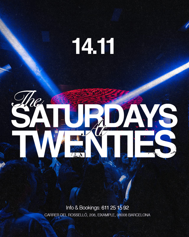 Cartel de Twenties Saturdays en Twenties Barcelona