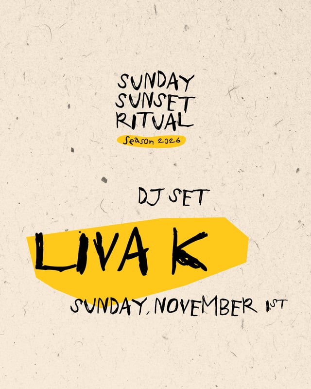 Cartel de Sunday Sunset Ritual - LIVA K en La Plage Casanis