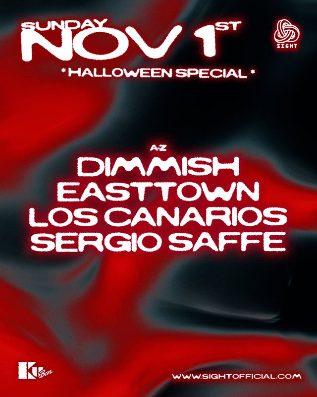Cartel de SIGHT pres. Dimmish, Easttown, Los Canarios, Sergio Saffe en Ku Barcelona