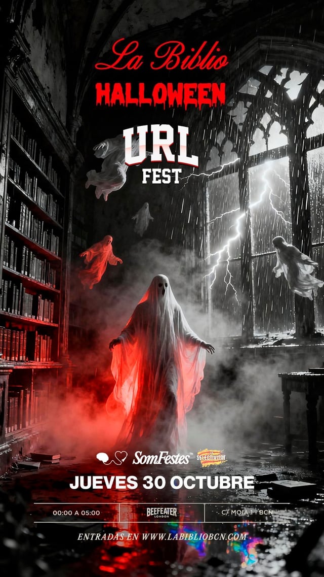 Cartel de Jueves - Halloween en La Biblio BCN