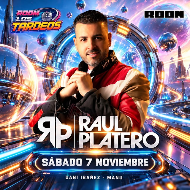 Cartel de Raul Platero +Dani Ibañez +Manu en ROOM