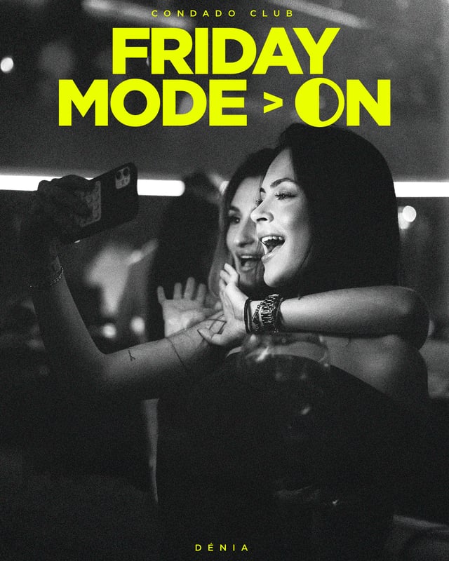 Cartel de Friday Mode en Condado Club