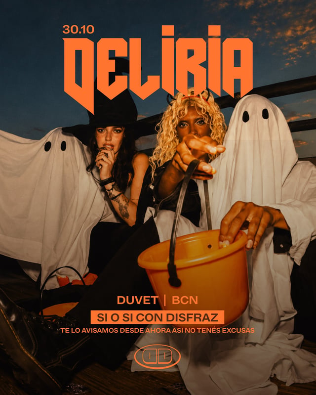 Cartel de Deliria Halloween en Duvet Barcelona