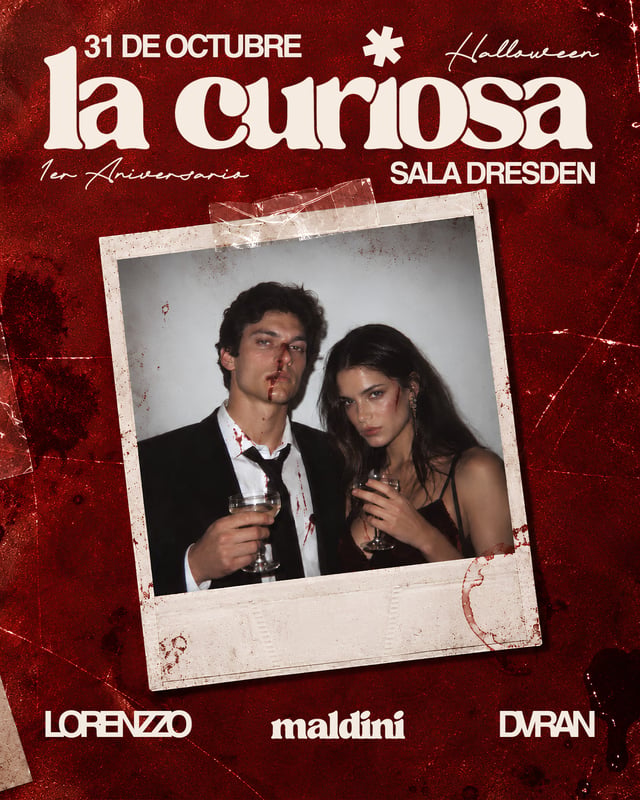 Cartel de La Curiosa Halloween Night en Sala Dresden