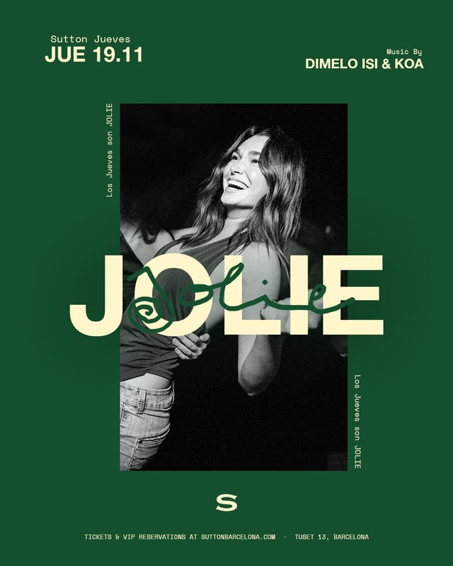 Cartel de Jolie Thursdays en Sutton Barcelona