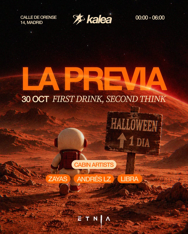 Cartel de Pre-Halloween Kalea en Etnia Club