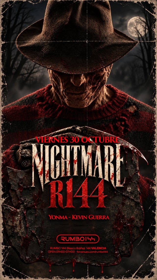 Cartel de Viernes Noche R144 | HALLOWEEKEND en Rumbo 144