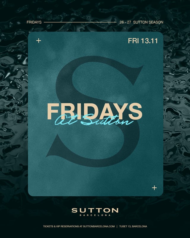 Cartel de Fridays at Sutton en Sutton Barcelona