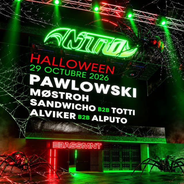 Cartel de NITRO: Pawlowski + Sandwicho B2B TOTTI + Alviker B2B Alputo + Møstroh en The Bassement Club