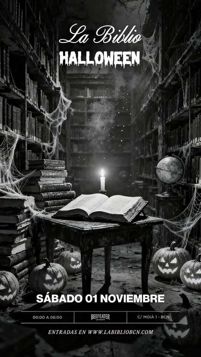 Cartel de Viernes - Halloween en La Biblio BCN