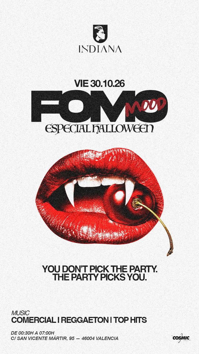 Cartel de Fomo Mood | Viernes de Indiana en Indiana