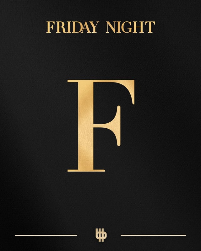 Cartel de Friday Night en Bling Bling