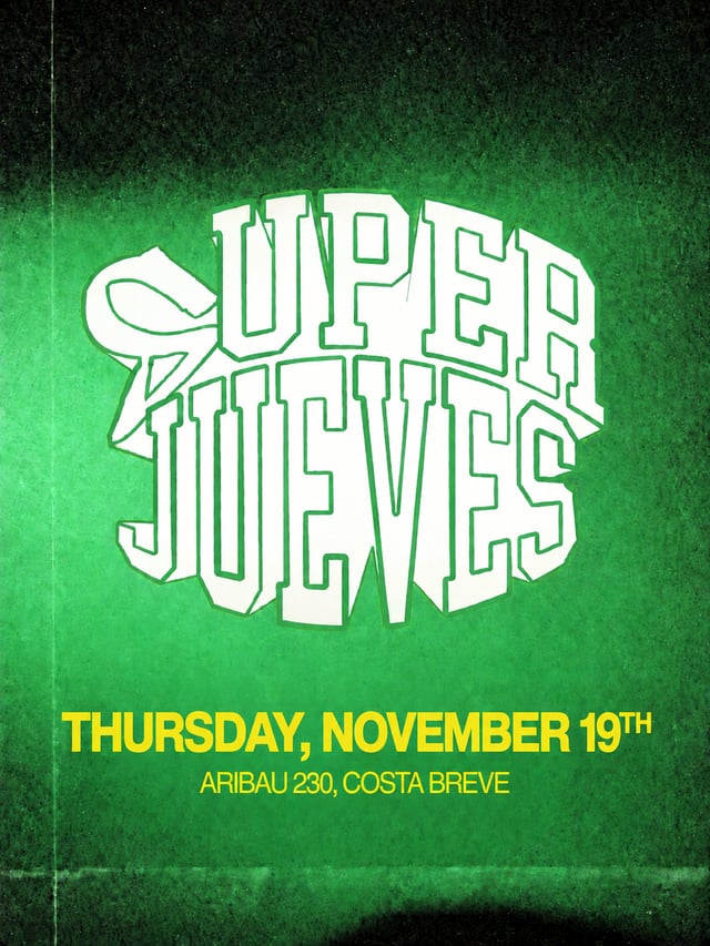 Cartel de SUPERJUEVES | Copas a 3 € en Costa Breve