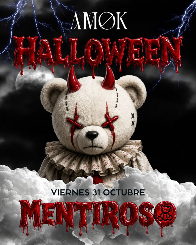 Cartel de Mentiroso Hallowen en AMØK