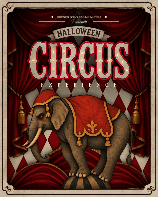 Cartel de Halloween Circus Experience en El Club by Odiseo