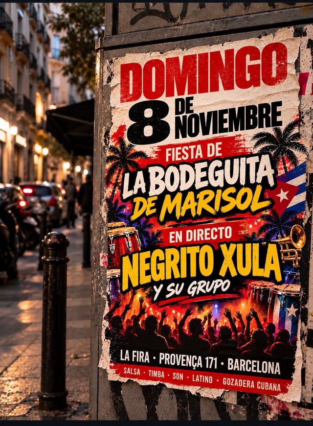 Cartel de La Bodeguita de Marisol Party en La Fira Provença