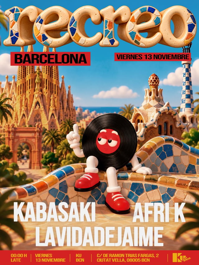 Cartel de RECREO x Ku en Ku Barcelona