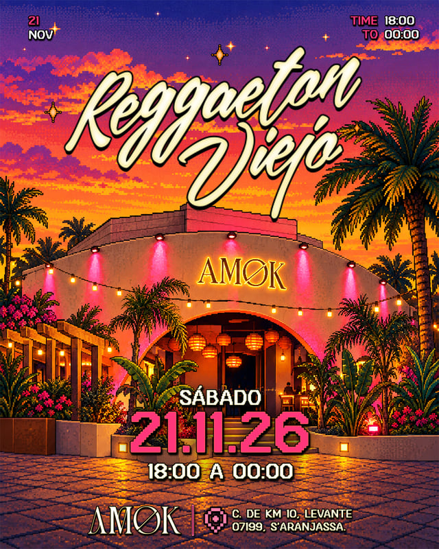 Cartel de El Tardeo de Reggaeton Viejo en AMØK