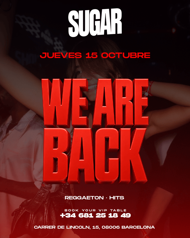 Cartel de Sugar Barcelona en Otto Zutz