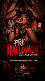 Cartel de Pre Halloween Universitario