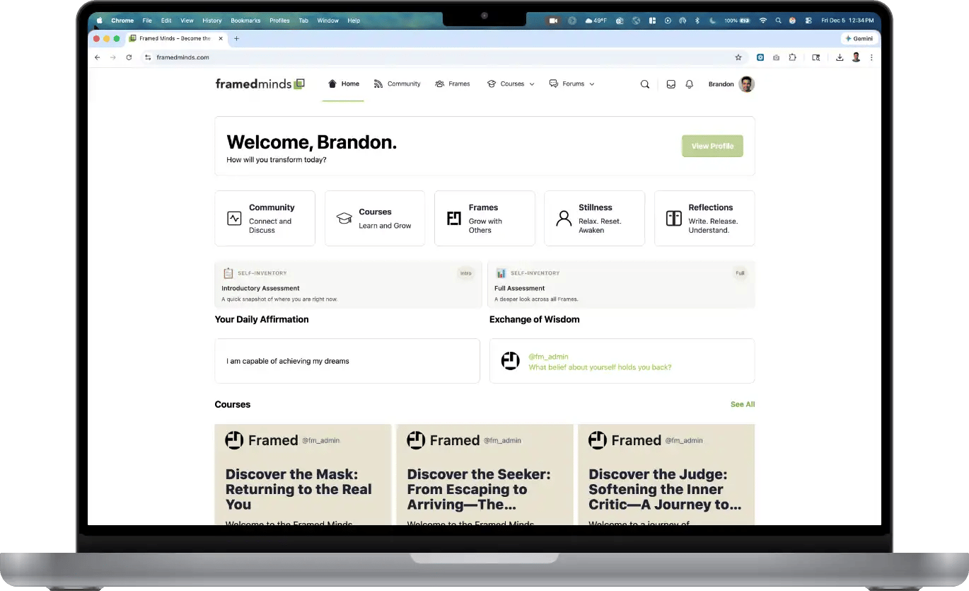 Framed Minds Dashboard