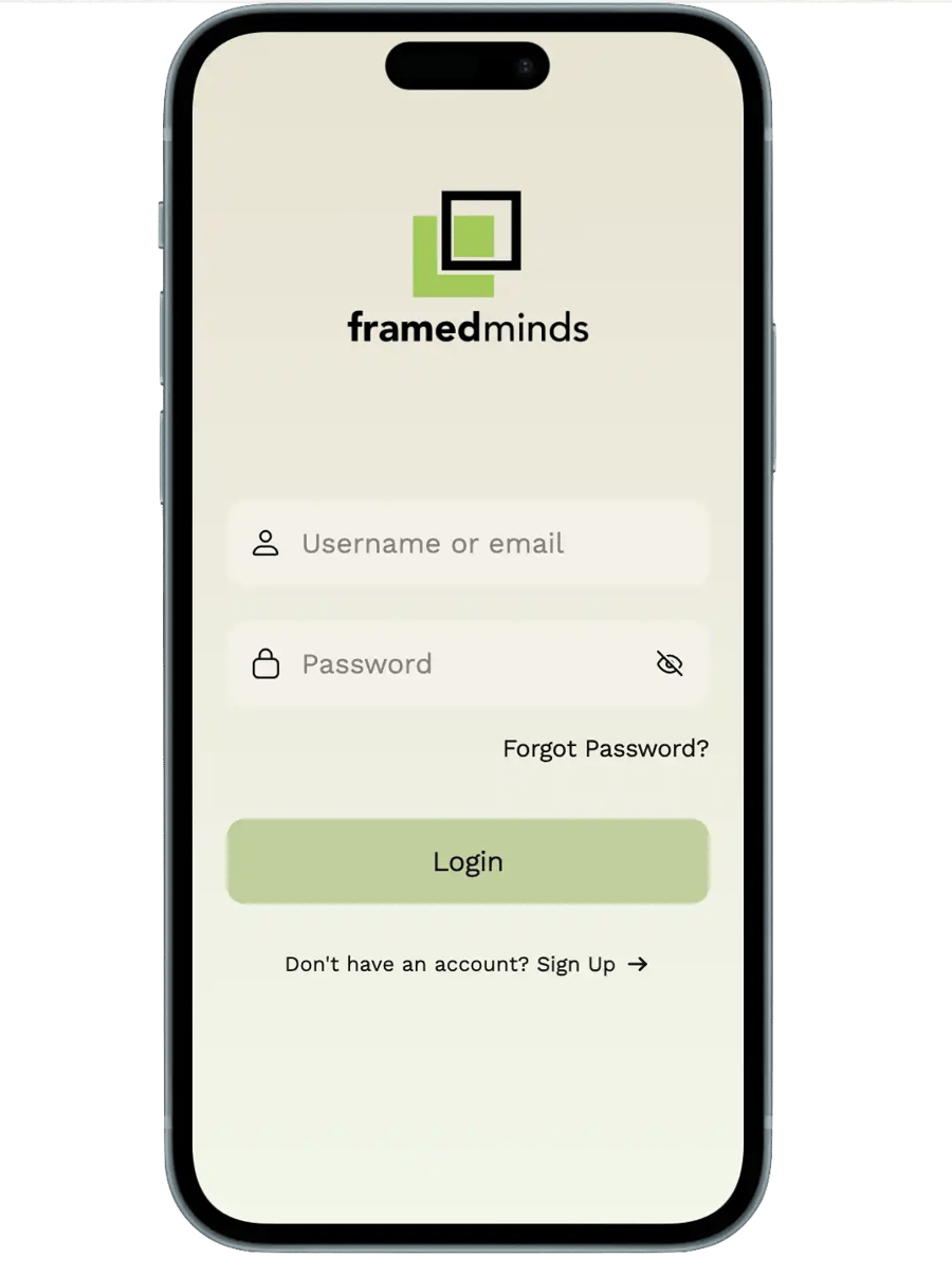 Framed Minds mobile login