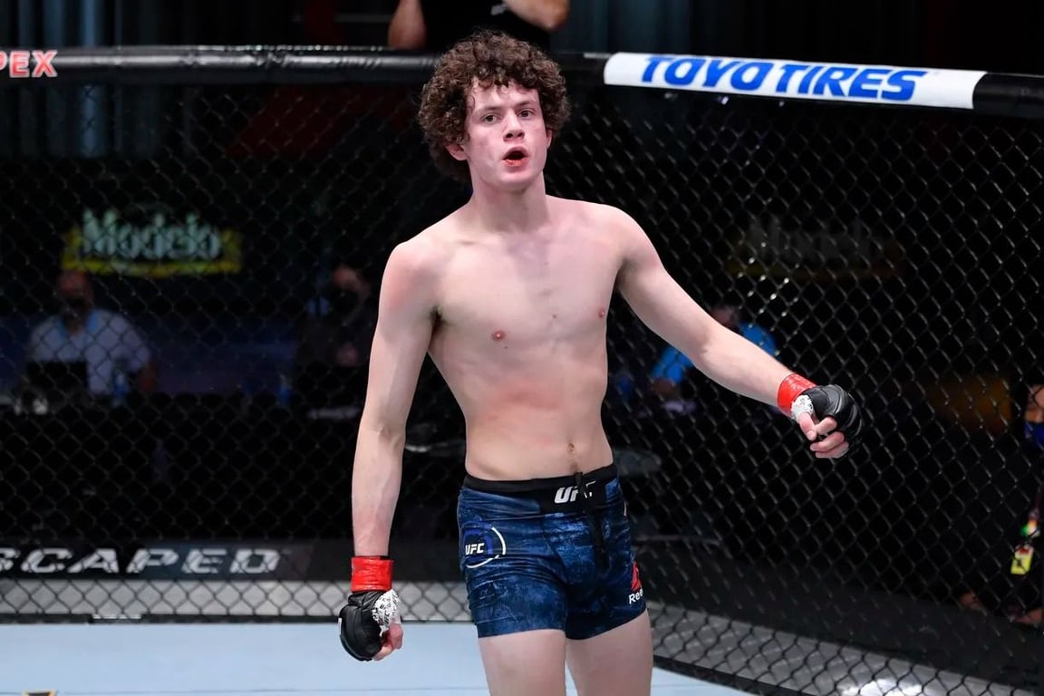 Chase Hooper following a win at the Apex. Credits to: Jeff Bottari/Zuffa LLC.