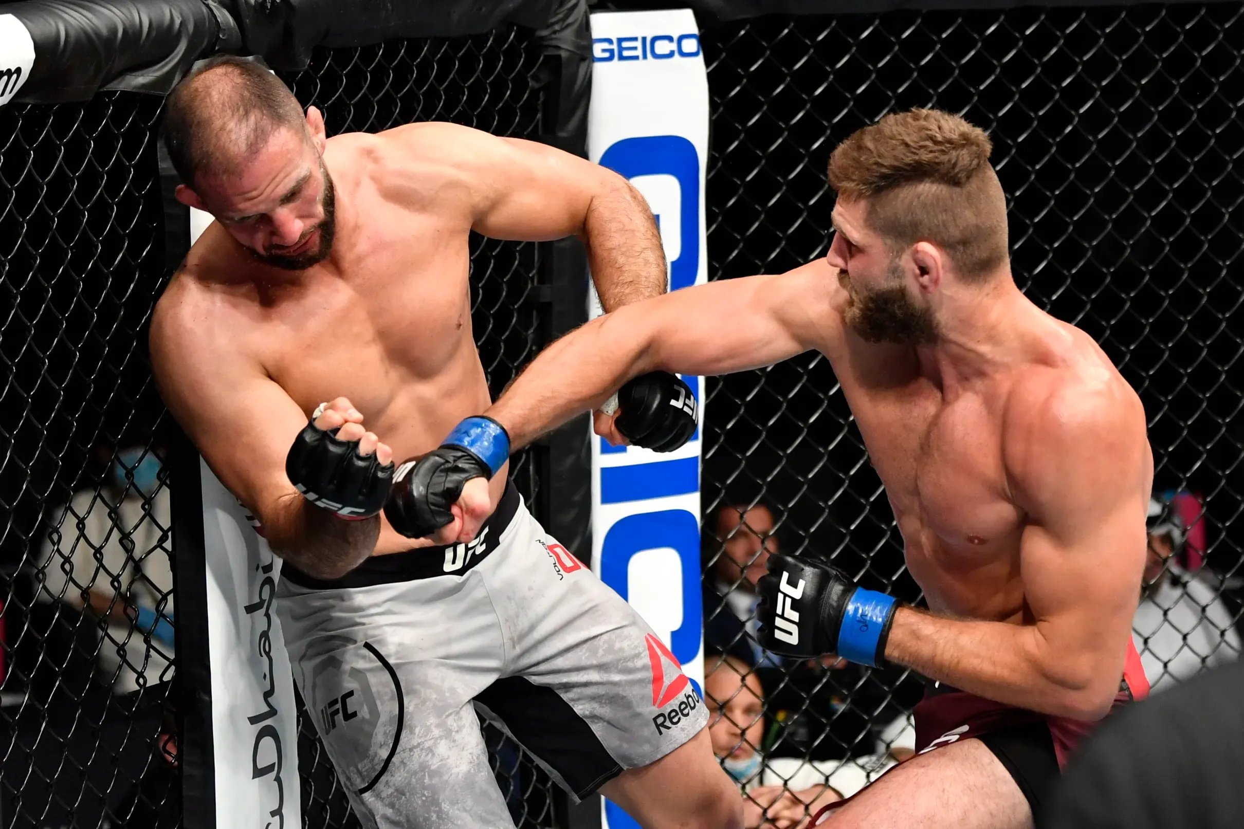 Jiří Procházka knocks out Volkan Oezdemir. Credit: Jeff Bottari/Zuffa LLC