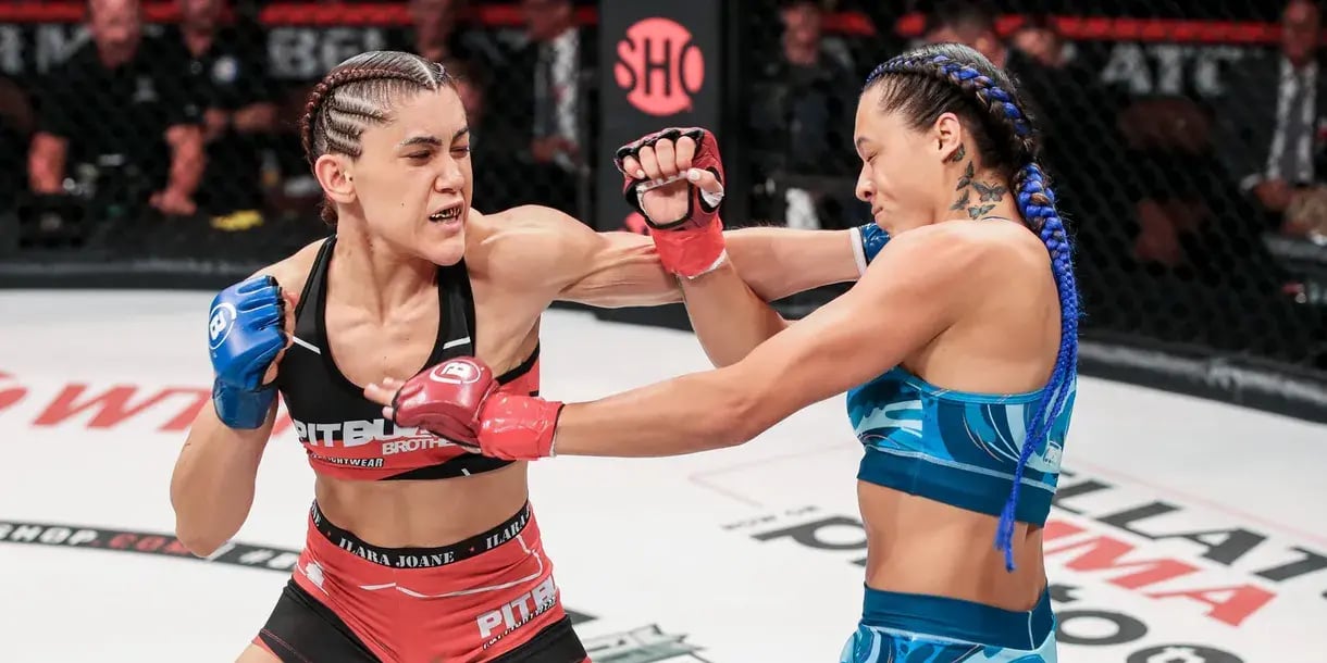 Ilara Joanne (left) fighting in the Bellator promotion. Credits to: Bellator MMA.