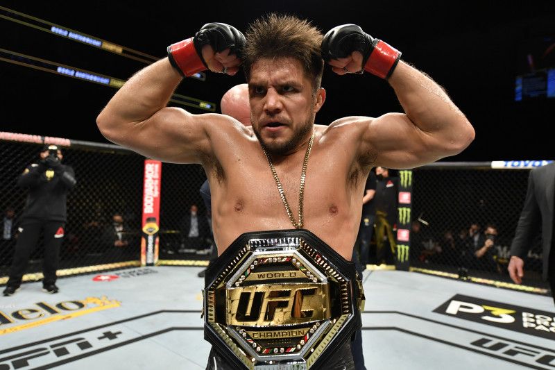 Henry Cejudo poses with his UFC Bantamweight belt after defeating Dominick Cruz. Credits to: Jeff Bottari-Zuffa LLC
