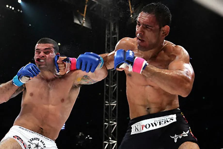 Mauricio Rua and Antônio Rogério Nogueira brawling at PRIDE Critical Countdown 2005. Credits to: Mike Fagan - Bloody Elbow.