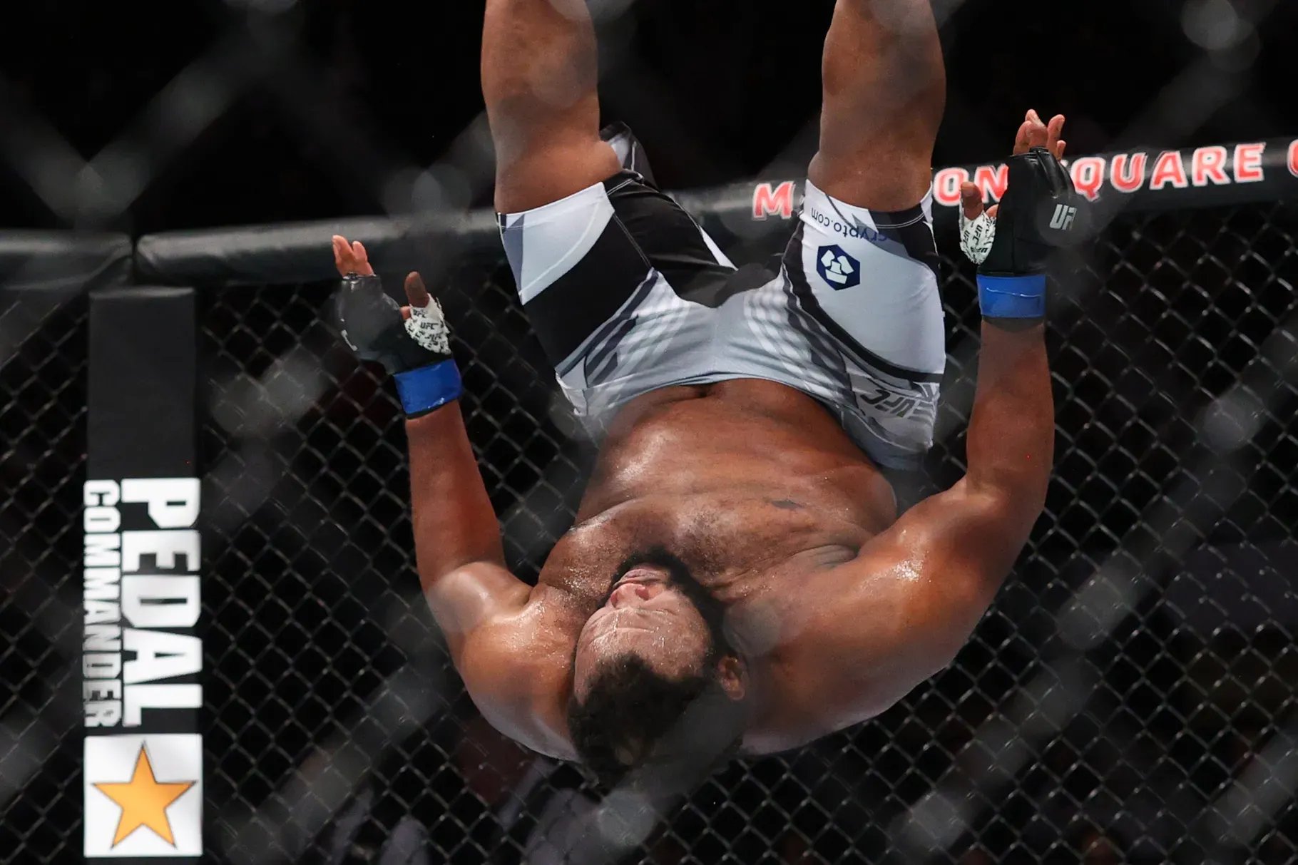 Chris Barnett celebrating after coming from behind to beat Jake Collier at UFC 279. Photo by Ed Mulholland-USA TODAY Sports