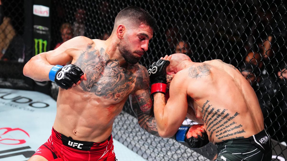 Ilia Topuria punished Josh Emmett over five rounds this past Saturday. Photo by Eurosport.