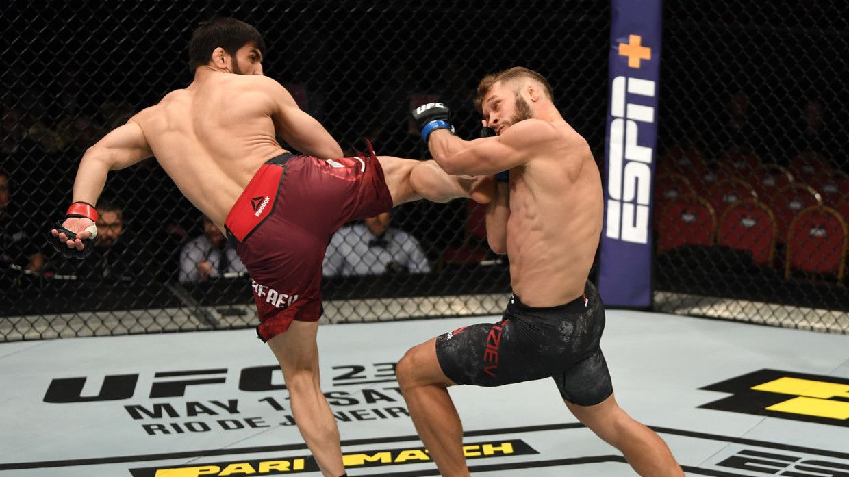 Mustafaev made quick work of lightweight contender Rafael Fiziev on the prelims of this card. Photo by Jeff Bottari, Zuffa LLC.
