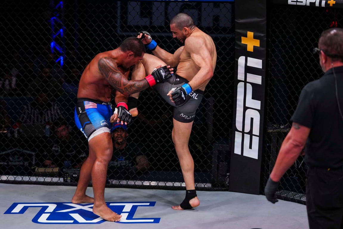 Carlos Leal lands a knee against Ray Cooper III. (Professional Fighters League)