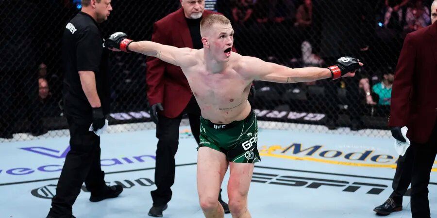 Ian Garry Hits the Griddy. Credit: Jeff Bottari/Zuffa LLC via Getty Images